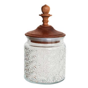 中古风黑胡桃木盖密封罐法式复古厨房储物罐咖啡豆茶叶保存收纳罐