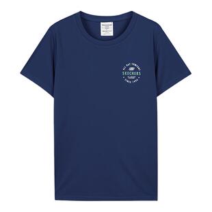 Skechers斯凯奇儿童短袖T恤透气新款男女童运动速干上衣P223K034