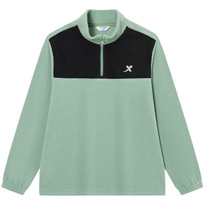 特步童装儿童卫衣男童立领套头衫2025秋冬新款大童保暖摇粒绒上衣