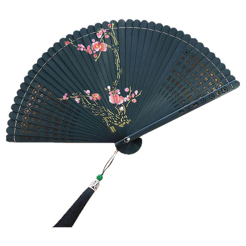 礼盒小竹扇子中式国风镂空古风女式折扇舞蹈旗袍折叠携带随身便携