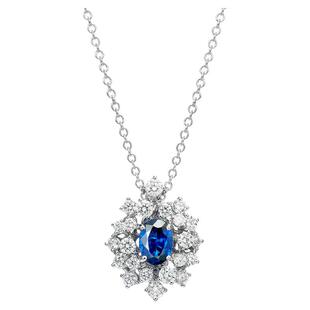 DAMIANI/玳美雅 绒花系列18K白金宝石钻石项链吊坠