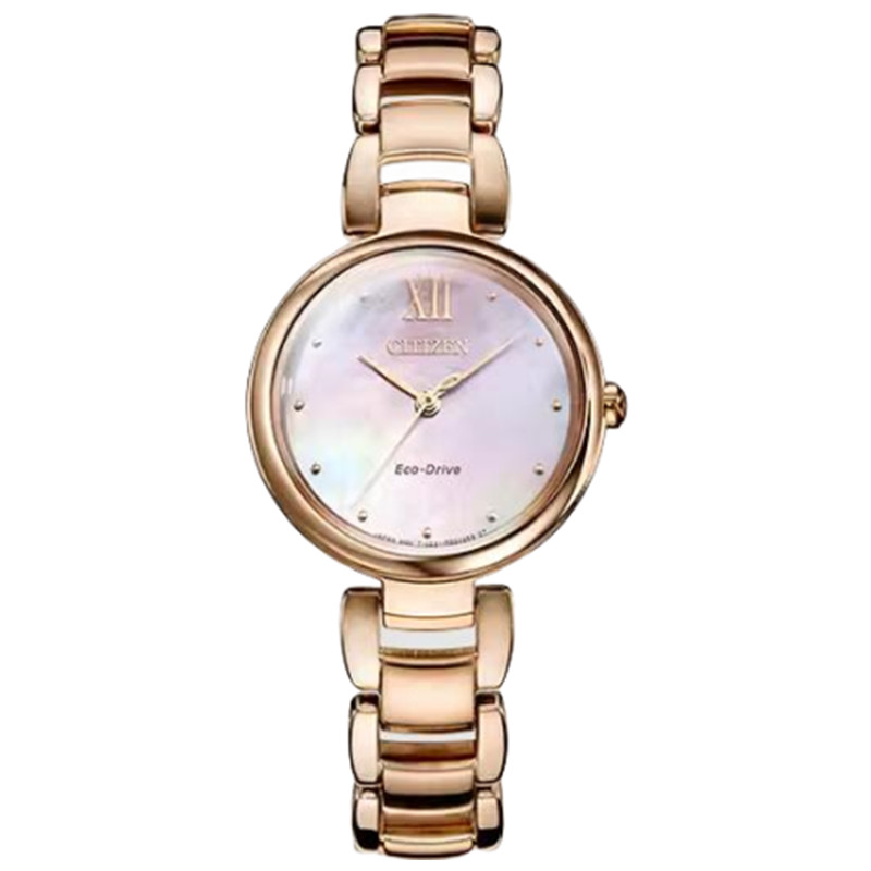 西铁城手表女士光动能女表钢带贝母面EM0533-82Y/EM0530-81D/0503