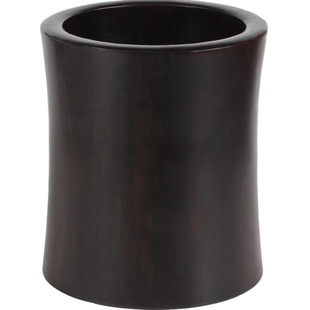 红木工艺品 木雕摆件 黑檀木质实木笔筒 办公室桌面大号定制刻字