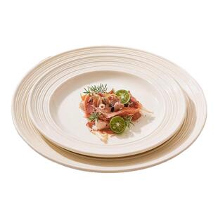 碗盘套装家用盘子菜盘吃饭碗组合高级感螺纹草帽盘牛排盘意面盘