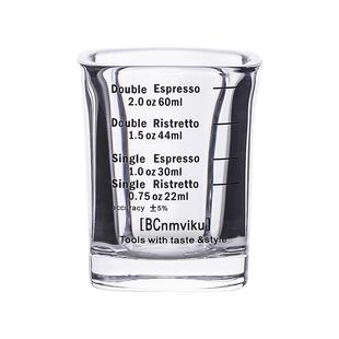 意式浓缩刻度咖啡shot杯小号玻璃量杯盎司杯espresso杯手握品鉴杯