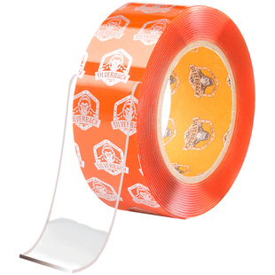 【大力橙双面胶】超强力高粘度薄款固定纳米魔力胶耐高温胶贴防水胶布两面透明无痕免打孔固定墙面插座相框