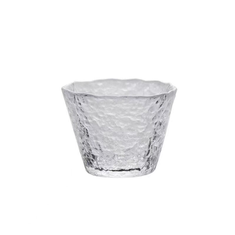 日式锤目纹耐热玻璃杯加厚泡茶杯