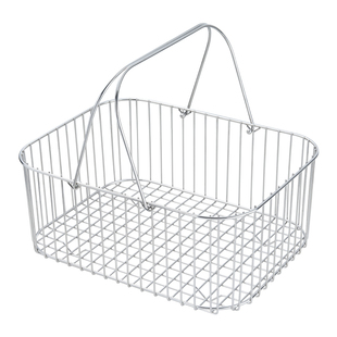 霜山304不锈钢手提篮蔬果零食收纳篮野餐篮露营收纳篮拖鞋杂物篮