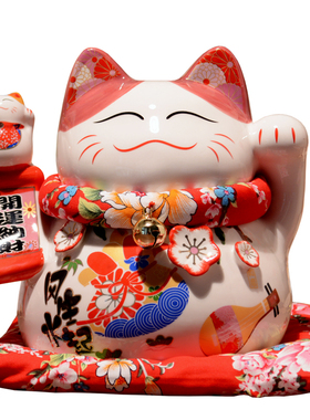 中号招财猫摆件商铺开业收银台发财猫礼物居家装饰玄关客厅存钱罐