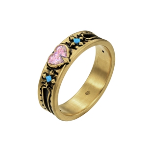 MONOLOGUE独白大英博物馆黄金爱心鎏彩戒指MR1887情人节礼物送礼