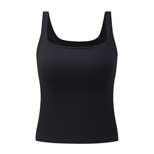 宽肩带运动背心女美背带胸垫外穿内搭打底一体式白色吊带纯棉文胸