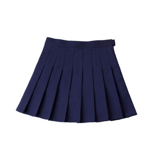 酒红色百褶裙女夏天高腰短裙显瘦白色a字百搭西装料半身裙小裙子