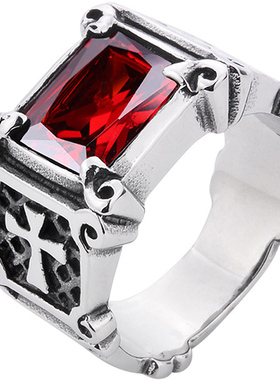 宝石十字架戒指男个性潮男单身