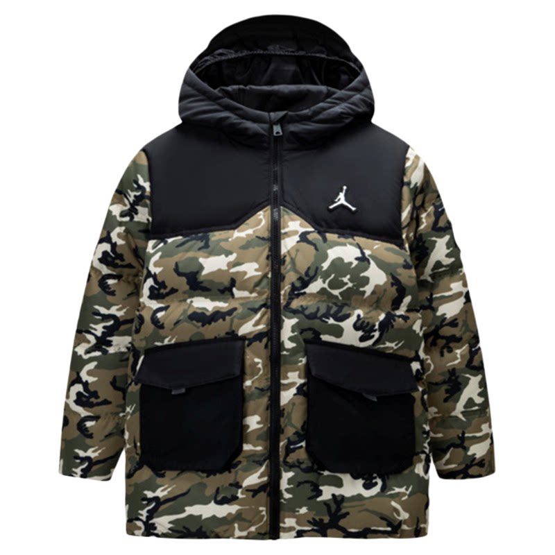 AIR JORDAN耐克儿童羽绒服25冬季新款童装男大童连帽保暖防风外套