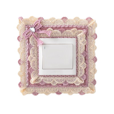 蕾丝布艺双三开关贴墙贴创意现代