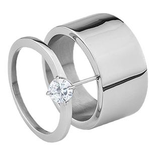 BLACKHEAD/黑头镶钻耳钉戒指组合可拆分戒指情侣对戒小众设计感