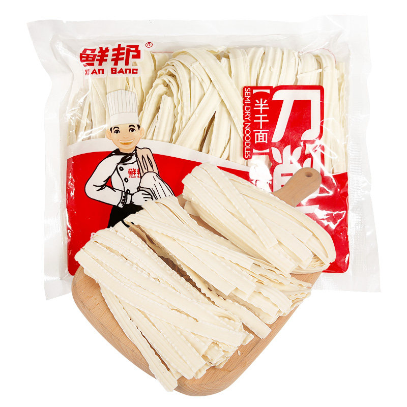 鲜邦刀削面条宽面花边面条新鲜挂面条/挂面（无料包）