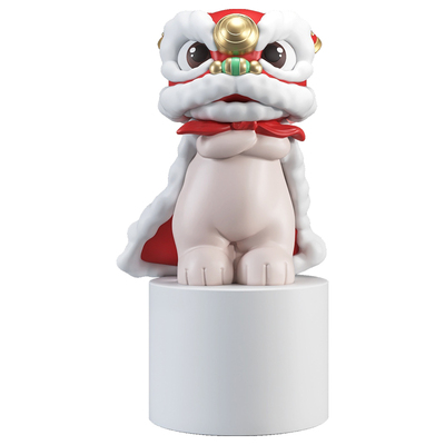 棕榈树国潮醒狮落地摆件