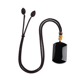 珍藏稀缺天然黑水晶无事牌吊坠男女原石挂件女五行缺水喜水饰品