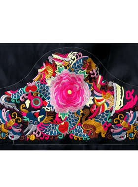 diy牡丹花衣袍披风特色摆件刺绣