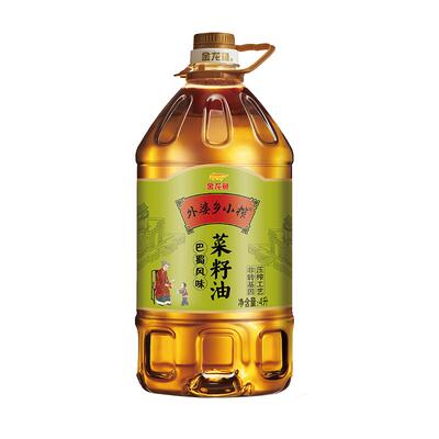 金龙鱼菜籽油 外婆乡小榨食用油4L巴蜀风味非转基因 物理压榨桶装