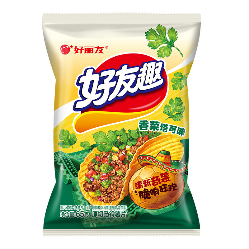 【曹颖甄选】好丽友好友趣薯片韩国泡菜见手青香菜塔可味好有趣