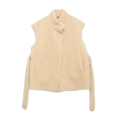 高端洋气皮毛一体羊毛马夹外套女