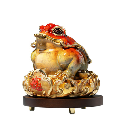 大明铜匠八方来财三足蟾蜍铜金蟾招财摆件客厅办公室公司开业礼品