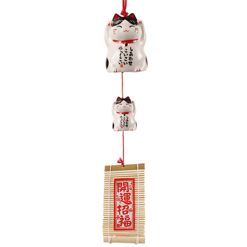药师窑招财猫进口风铃陶瓷乔迁