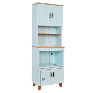 日式实木餐边柜茶水柜碗柜厨房收纳柜微波炉玻璃门简约现代组合柜