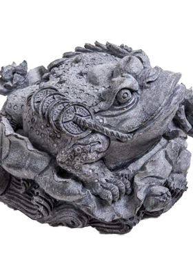 石雕青石金蟾摆件工艺品天然石头