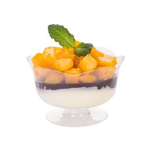 高脚慕斯冰淇淋布丁酒杯一次性杯子航空塑料PS透明带盖创意包邮