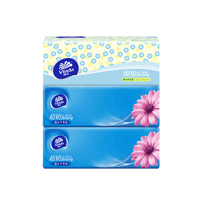维达超韧小雏菊抽纸真S码100抽3包纸巾家用面巾纸Strong无香纸抽
