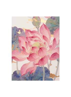 荷花好运莲莲diy数字油画装饰画