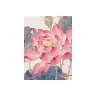 荷花好运莲莲diy数字油画花卉风景丙烯手绘填充高颜值摆件装饰画