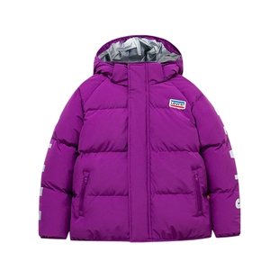 Levis李维斯男女童紫色羽绒服加厚儿童新款冬季外套防风棉服童装