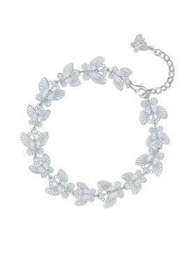 周六福蝴蝶手链女S925银手饰高级感小众百搭送女友圣诞礼物