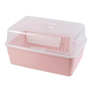 茶花碗碟收纳架双层沥水碗盘架小型台面碗筷餐具收纳盒厨房收纳箱