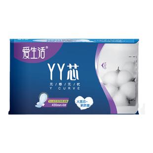 绿叶爱生活官方旗舰店YY芯无感无忧特长夜用绵柔430卫生巾4片正品