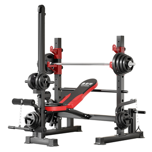 康斯特家用卧推架杠铃架深蹲架子一体健身器材男多功能举重床器械