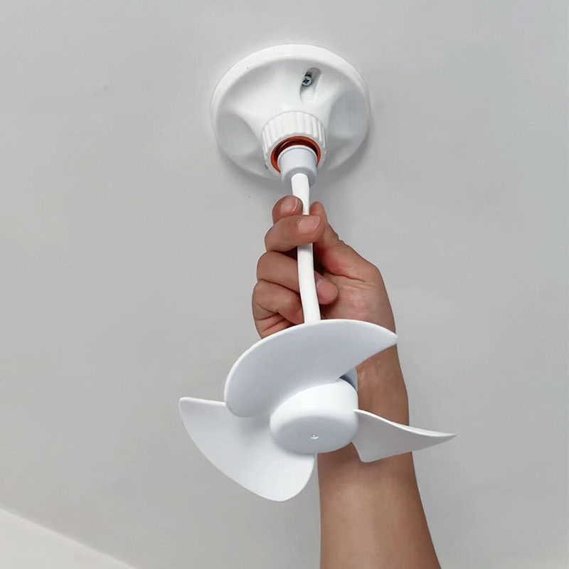 厨房专用风扇2024新款小型宿舍壁挂免打孔风扇灯泡螺口遥控大风力