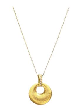 古法金包银拉丝金坨坨吊坠女