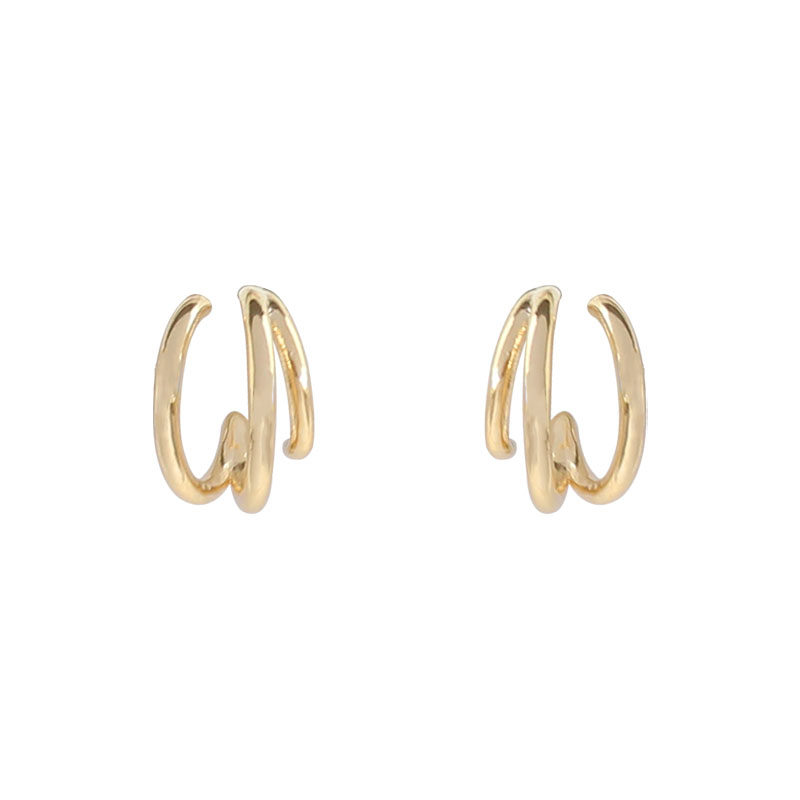 冷淡风简约蚊香盘耳夹百搭耳钉小巧耳圈韩国复古气质耳环耳夹耳饰