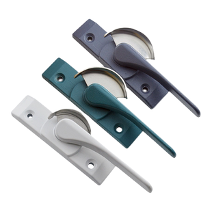 80型铝合金门窗宽钩盘月牙锁窄钩盘不锈钢锁扣推拉玻璃锁钩迪福德