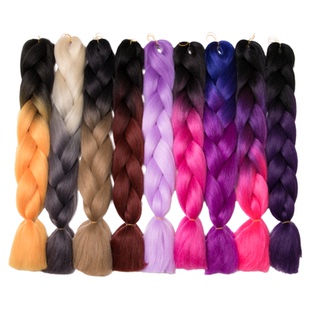 高温丝纤维假发脏辫绳非洲辫男女粉色渐变发丝编发大小辫子拳击辫