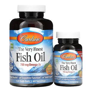 香港直发Carlson Labs卡尔森鱼油凝胶胶囊天然橙味营养150粒