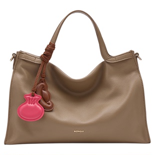 红谷包包女式2025新款质感真皮单肩手提包通勤大容量托特包女士包