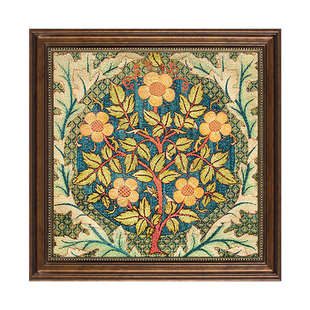 威廉莫里斯壁画美式餐厅背景墙装饰画玄关画复古印花客厅墙面挂画