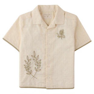 3件5折 菲律宾gingersnaps SS24春夏男宝中性短袖衬衫短裤