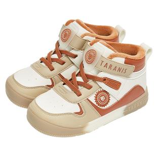 泰兰尼斯儿童闪灯鞋男童冬季加绒保暖发光休闲鞋防滑软底休闲板鞋